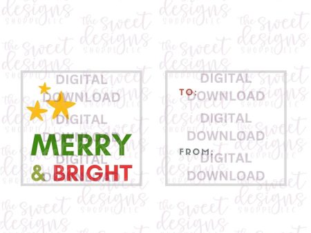 Merry+Bright #5 - Digital Instant Download 2  x 2  Tag Online Sale