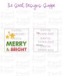 Merry+Bright #5 - Digital Instant Download 2  x 2  Tag Online Sale