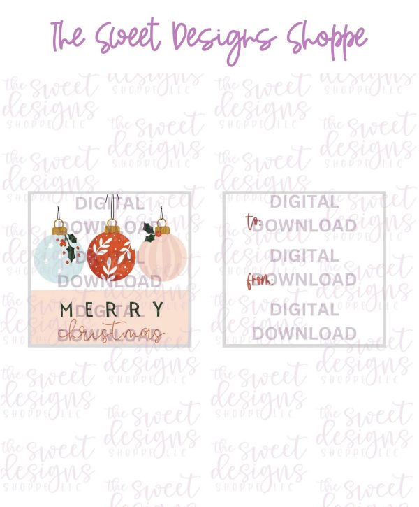 MerryChristmas #9 - Digital Instant Download 2  x 2  Tag Discount