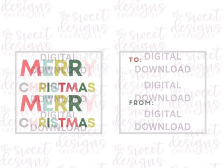 MerryChristmas #5 - Digital Instant Download 2  x 2  Tag Online