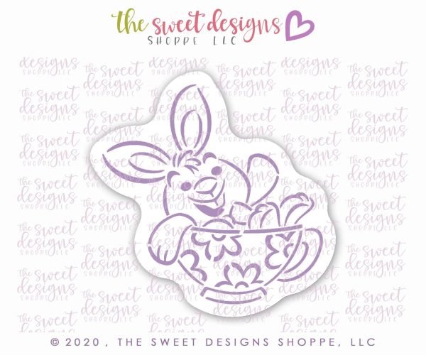 Bundle - PYOC Bunny in a Tea Cup - Cookie Cutter and Stencil Online Hot Sale