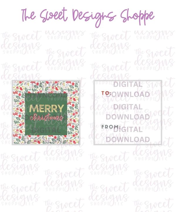 MerryChristmas #7 - Digital Instant Download 2  x 2  Tag Online Sale