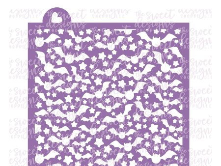 Bats and Stars Pattern -  Stencil Online Sale