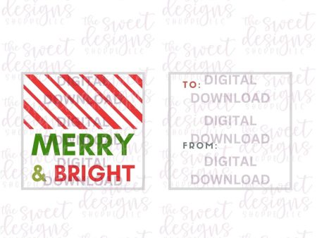 Merry+Bright #6 - Digital Instant Download 2  x 2  Tag Discount