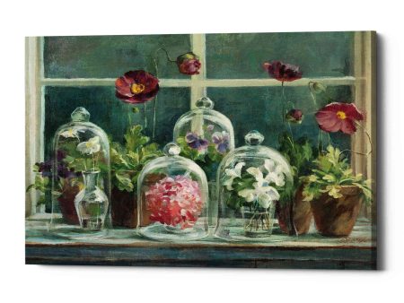 Purple Poppies Windowsill Crop  by Danhui Nai, Canvas Wall Art Sale