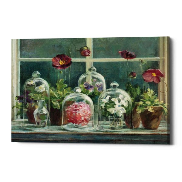 Purple Poppies Windowsill Crop  by Danhui Nai, Canvas Wall Art Sale