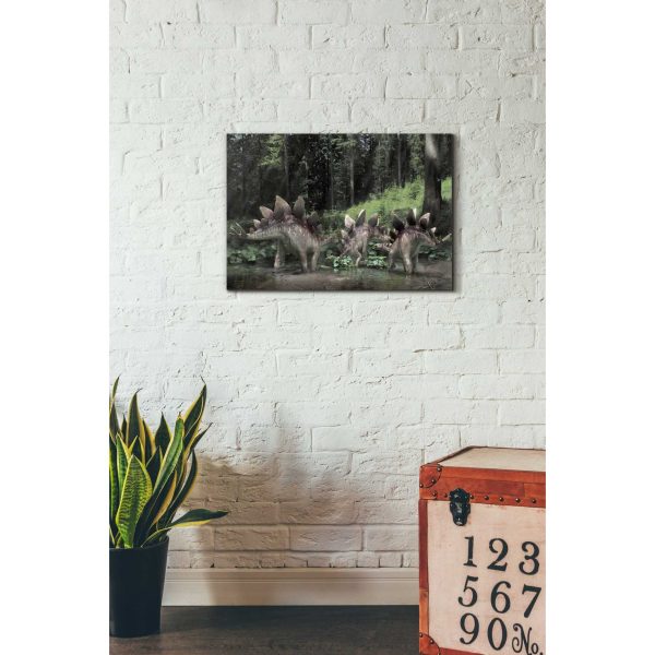 Stegosaurus Family  Canvas Wall Art For Sale