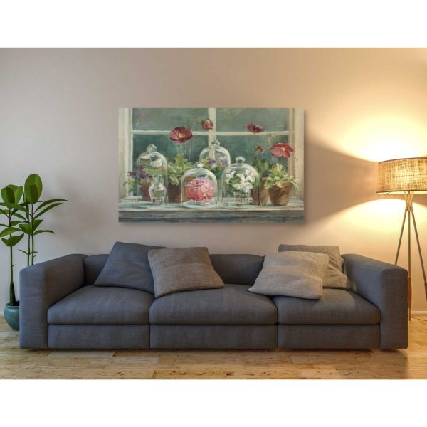 Purple Poppies Windowsill Crop  by Danhui Nai, Canvas Wall Art Sale