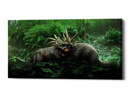 Dueling Styracosaurus  Canvas Wall Art Fashion