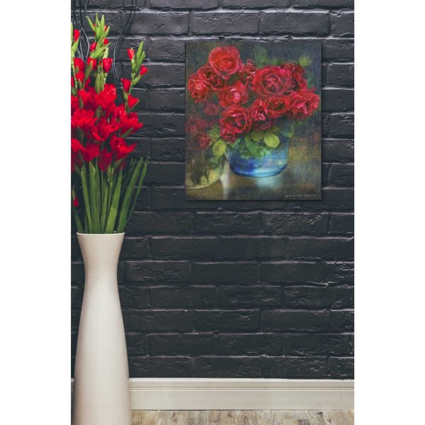 Roses in Blue Jar  by Chris Vest, Giclee Canvas Wall Art Online Sale