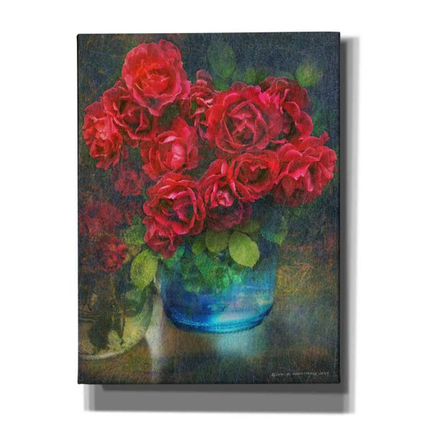 Roses in Blue Jar  by Chris Vest, Giclee Canvas Wall Art Online Sale