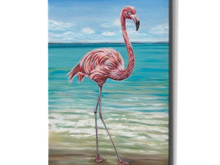 Beach Walker Flamingo I  by Carolee Vitaletti, Giclee Canvas Wall Art Sale