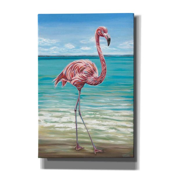 Beach Walker Flamingo I  by Carolee Vitaletti, Giclee Canvas Wall Art Sale