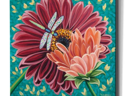 Dragonfly on Blooms II  by Carolee Vitaletti, Giclee Canvas Wall Art Sale