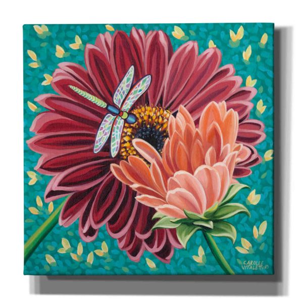 Dragonfly on Blooms II  by Carolee Vitaletti, Giclee Canvas Wall Art Sale