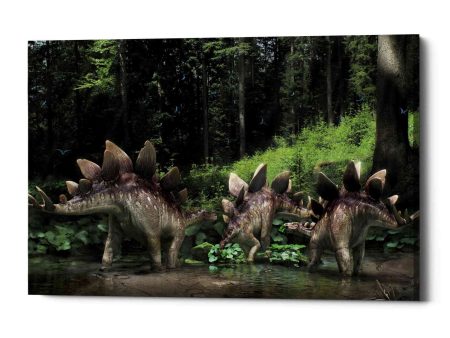 Stegosaurus Family  Canvas Wall Art For Sale