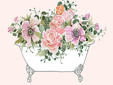 CIN3611 - Pink Floral Bath Tub I - 12x12 For Cheap