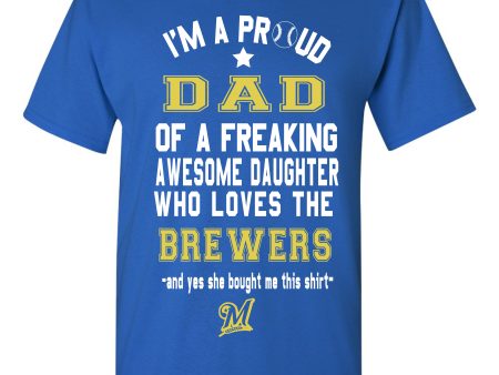 Milwaukee Brewers Dad Daughter T-Shirt Discount