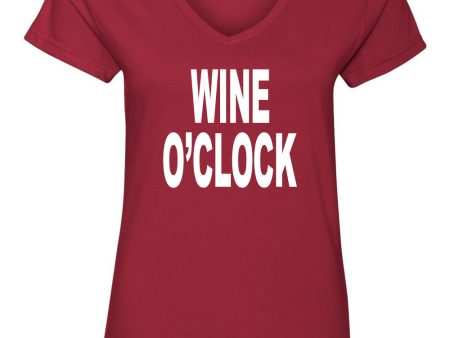 Vino O Clock Women s V-neck T-shirt For Cheap