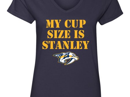 My Cup Size is Stanley Nashville Predators Ladies Vneck t-shirt Cheap