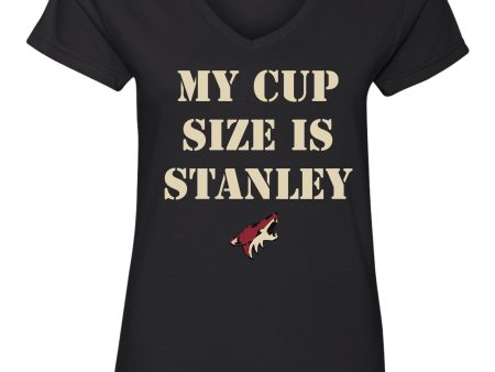 My Cup Size is Stanley Arizona Coyotes Women s Vneck T-Shirt Cheap