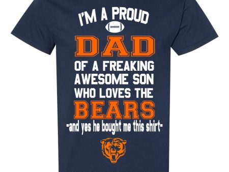 Chicago Bears Proud Dad Son T-Shirt Cheap