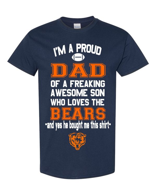 Chicago Bears Proud Dad Son T-Shirt Cheap