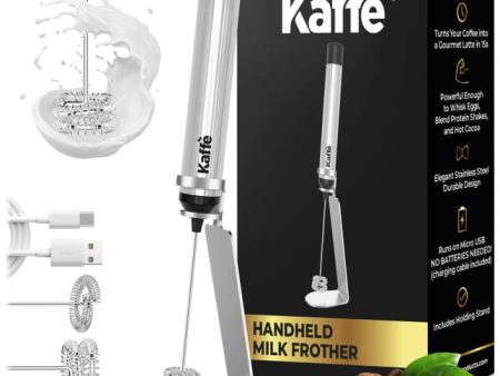 Kaffe Handheld Milk Frother with Stand - USB Rechargeable Hot on Sale