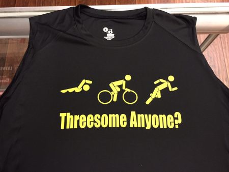 Threesome Anyone?  Triathlon Dri Fit Sleeveless T-Shirt Cheap