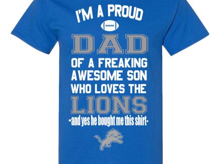 Detroit Lions Proud Dad Son T-Shirt Cheap