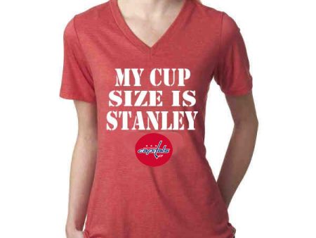 My Cup Size is Stanley Washington Capitals Ladies Vneck t-shirt Online now