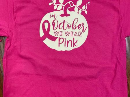 In October We Wear Pink Pumpkin T-Shirt Cheap