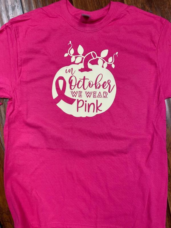 In October We Wear Pink Pumpkin T-Shirt Cheap