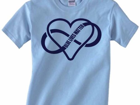 Blue Lives Matter Infinity Heart T-Shirt For Discount