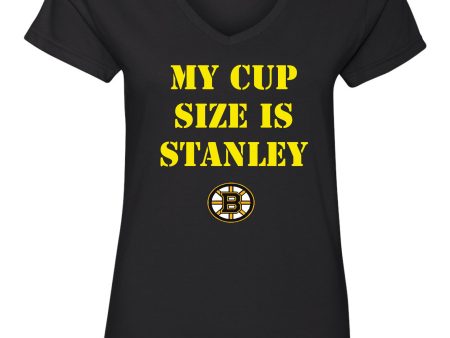 My Cup Size is Stanley Boston Bruins Women s Vneck T-Shirt Cheap