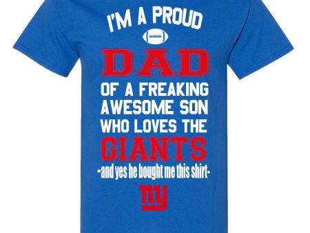 NY Giants Proud Dad Son T-Shirt For Cheap