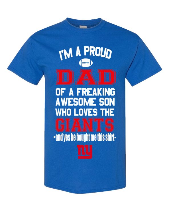 NY Giants Proud Dad Son T-Shirt For Cheap