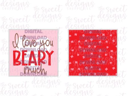 I Love You BEARY Much - Digital Instant Download 2  x 2  Tag For Sale