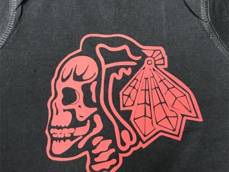 Chicago Blackhawk Skull Hockey Logo Onesie Online Sale