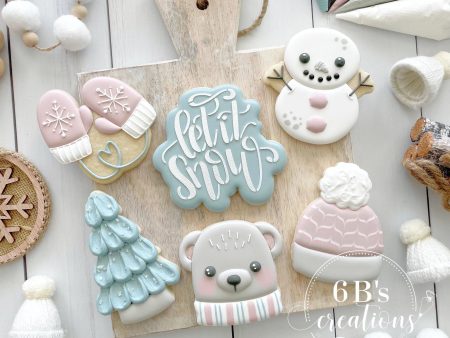 6 B s Creations: Teaching Partners Class - Winter Wonderland - Set of 7 - (6 Cookie Cutters and 1 Stencil) - Online Class not included Online