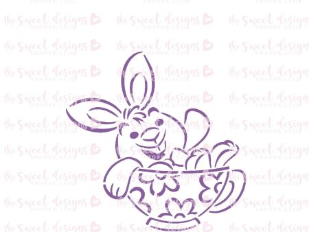 PYOC Stencil - Bunny in Tea Cup - Stencil Fashion