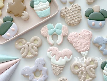 6 B s Creations - Theme Park Snacks - Set of 10 Mid Size Cookie Cutters - Online Class not included Sale