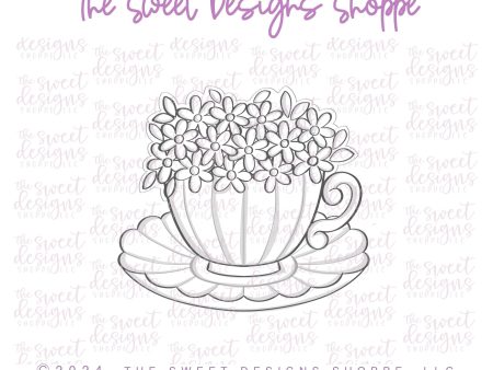 Scalloped Daisy Bouquet Teacup - Cookie Cutter Online Hot Sale