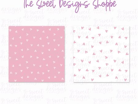 Printed Box Backer : Pink Scattered Hearts - Set of 25 Backers ( Select Size) Hot on Sale