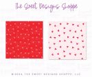 Printed Box Backer : Red Scattered Hearts - Set of 25 Backers ( Select Size) Discount