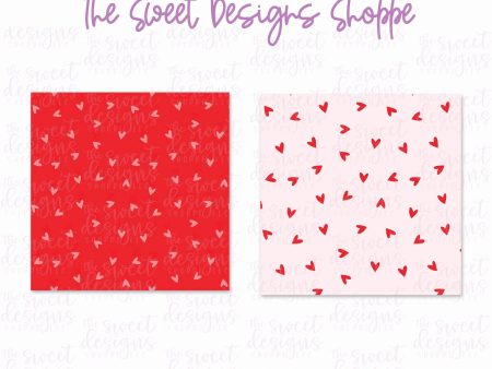 Printed Box Backer : Red Scattered Hearts - Set of 25 Backers ( Select Size) Discount