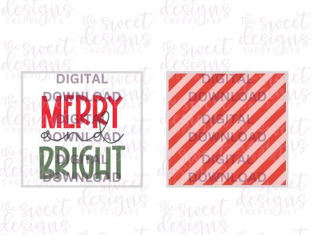 Merry and Bright - Digital Instant Download 2  x 2  Tag Online