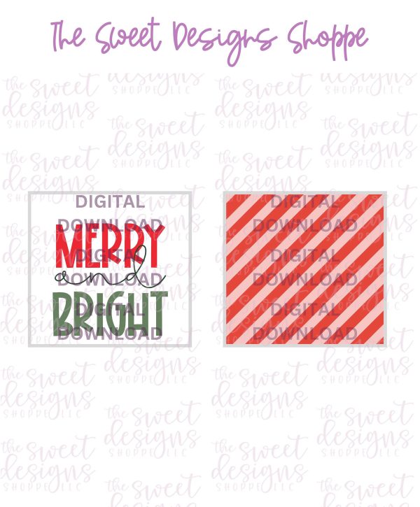 Merry and Bright - Digital Instant Download 2  x 2  Tag Online