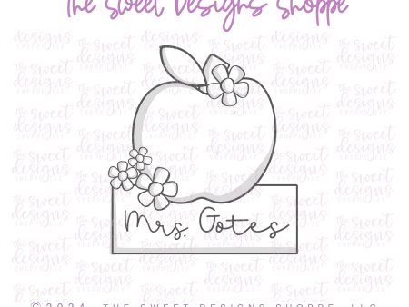 Apple Plaque With Flowers - Cookie Cutter Online now