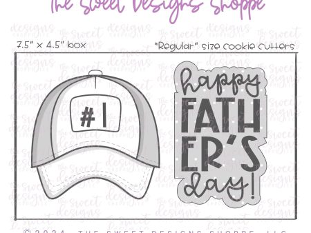 Happy FATHER S Day Plaque & Baseball Cap Cookie Cutter Set - Set of 2 - Cookie Cutters Discount